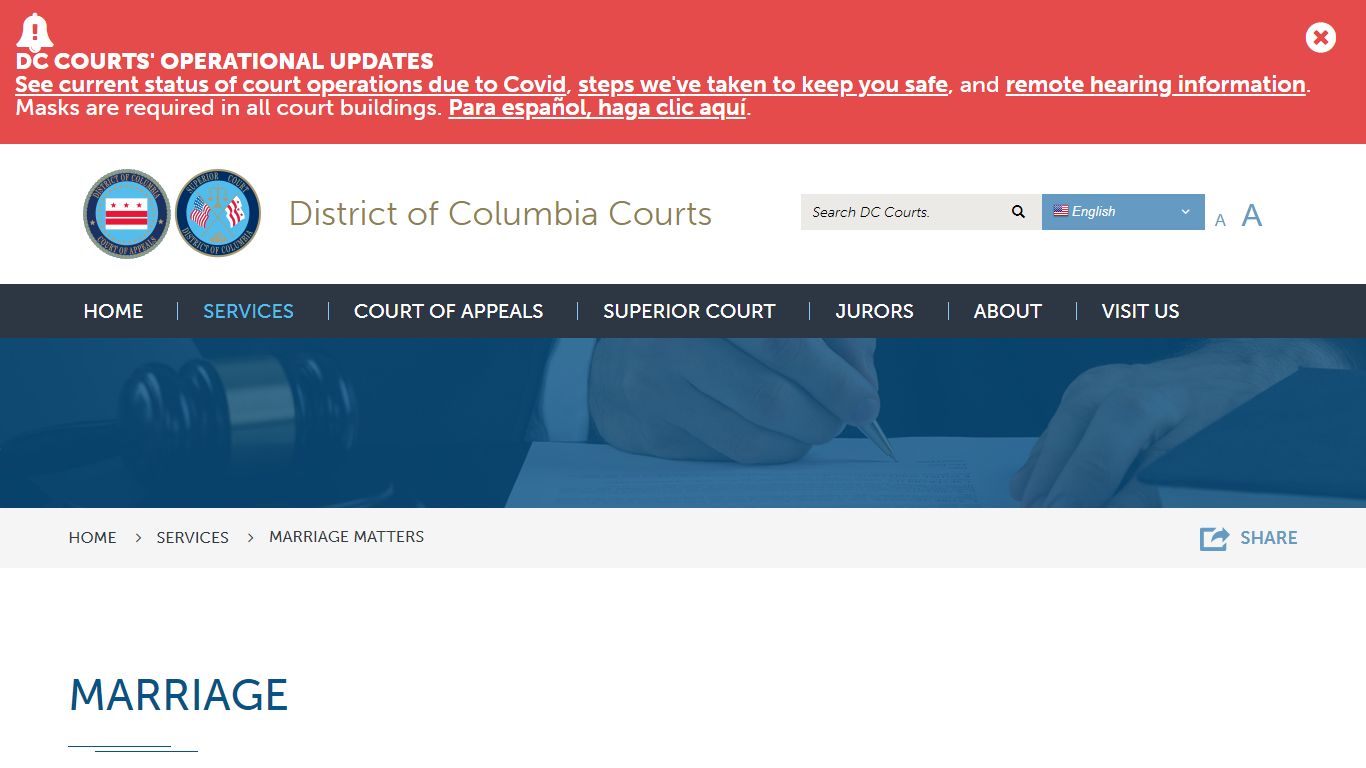 Marriage Matters | District of Columbia Courts