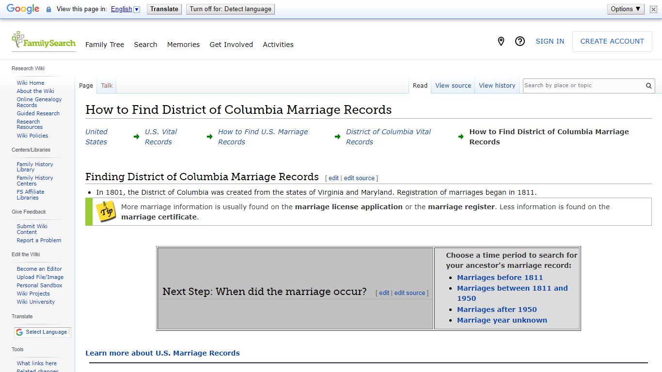 How to Find District of Columbia Marriage Records